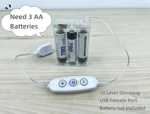 Image of Battery Pack for 5V Neon Signs with Dimmer, Portable Power Supply with Adjustable Brightness to Extend Battery Life, Convert Plug-in to Battery-Operated