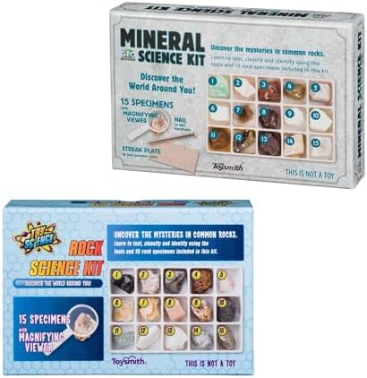 Toysmith STEM Rock & Mineral Science Kit for Kids - 30 Geology Sp...