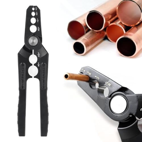 6-Hole Tube Rounding Pliers, Copper Pipe Repair Pliers for 1/4 3/8 1/2 5/8 3/4 7/8 Inch Copper Tubes, Aluminum Alloy Manual Tube Rounder with Lever Arm Design, Suitable for