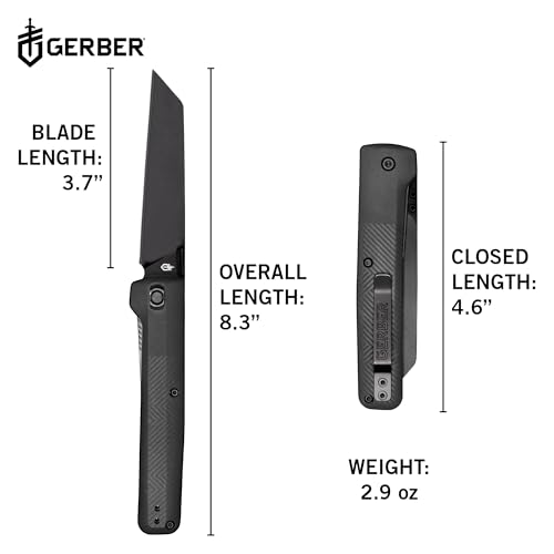 Gerber Gear Pledge Pocket Knife with Pocket Clip - 3.7" Full Panel Plain Edge Blade Folding Knife - EDC Gear and Equipment - Omni Gray - Image 2