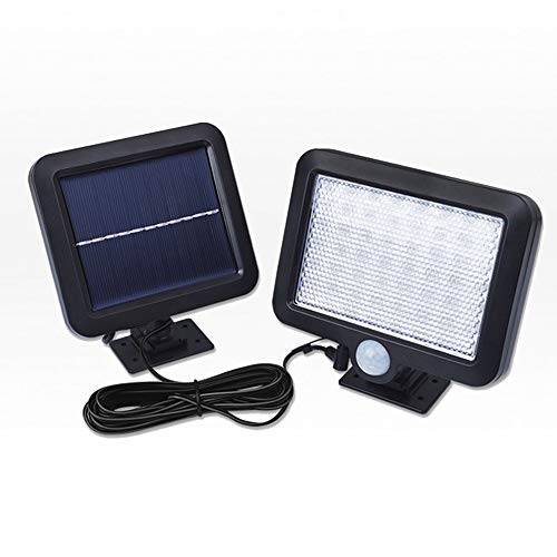 Aolyty Solar Motion Sensor Lights Outdoor Indoor with Separate Solar Panel Detachable Design 56 LED Solor Powered Light Control for Porch Fence Patio Yard Deck Garage Driveway