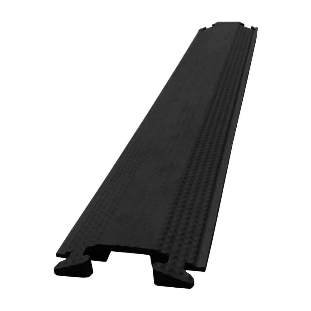 KABLE KONTROLDrop Over Cable Protector – 1 Channel - 36” Inch Long - Black - Channel Size - 1.5” Width x 0.5” Height | Overall: 5.25” Width x 1” Height | FCC999 | Rubber | Medium Duty