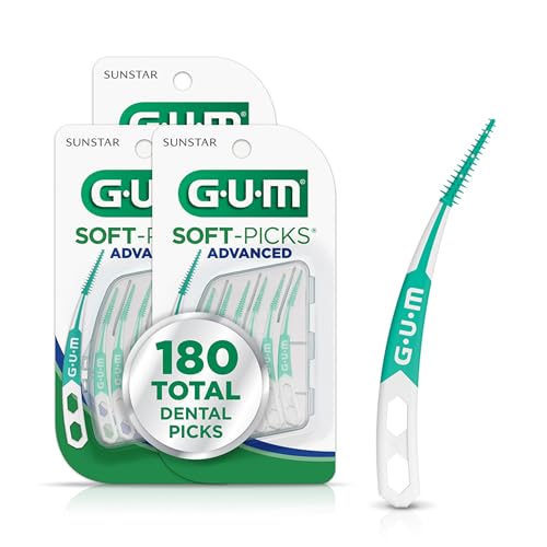 GUM Soft-Picks Advanced Easy-to-Use Interdental Picks for Plaque Removal & Gum Health with Convenient Carry Case Dentist Recommended 60 Count (Pack of 3) 180 Total
