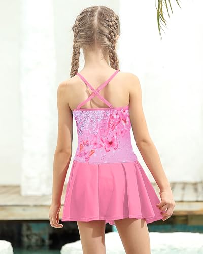 Image of Girls Tankini Swimsuit Mermaid Bathing Suits Criss-Cross Strap Adjustable Summer Beach Two Piece Swimwear Size 4-12