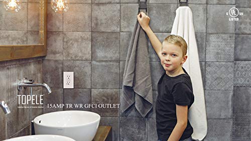 Topele 15 Amp Gfci Outlet 125 Volt Tamper-Resistant And Weather-Resistant, Receptacle, Indicator With Led Light, Nylon Wallplate And Screws Included,Tr Wr White, Ul Listed #TOP1