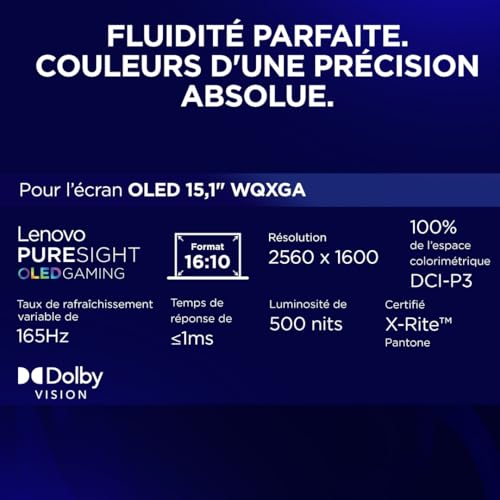 Lenovo Legion 5 15IRX10 - Ordinateur Portable 15.1'' OLED WQXGA (Intel Core i7-13650HX, RAM 32Go, SSD 1To, NVIDIA RTX 5070 8GB, Windows 11) Clavier rétroéclairé AZERTY Français - Noir