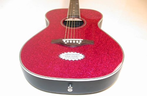 DAISY ROCK Pixie Acoustic Pink Sparkle Guitar 14-6205, Composite