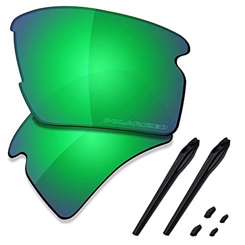 SAUCER Premium Replacement Lenses & Rubber Kits for Oakley Flak 2.0 XL OO9188 Sunglasses High Defense - Jade Green Polarized