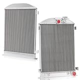 3 Rows Aluminum Radiator For 1933-1936 Ford, 1930-1931 Ford Model A, 1932 Ford Hot Rod & Chevy 350 V8 Engine