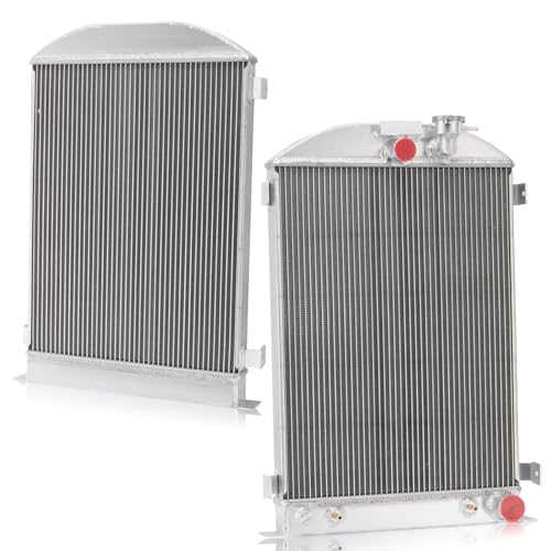 3 Rows Aluminum Radiator For 1933-1936 Ford, 1930-1931 Ford Model A, 1932 Ford Hot Rod & Chevy 350 V8 Engine