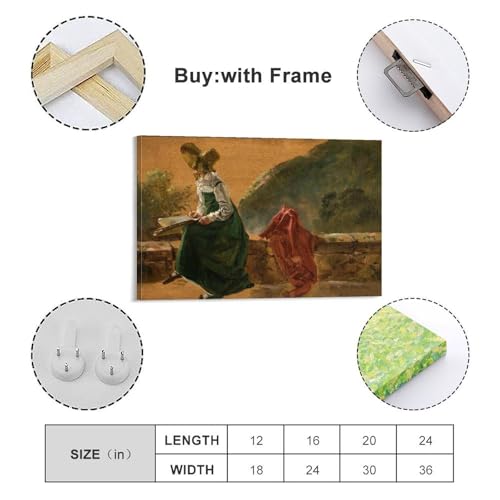 Tableau Dahl Romantisme Princesse Caroline Toile Décorative Murale 20x30cm
