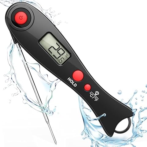 AlfaBot Meat Thermometer Digital, Instant Read Meat Thermometer for Grilling, Cooking, Waterproof, Backlight, Calibration, LCD Beef, Turkey Cover