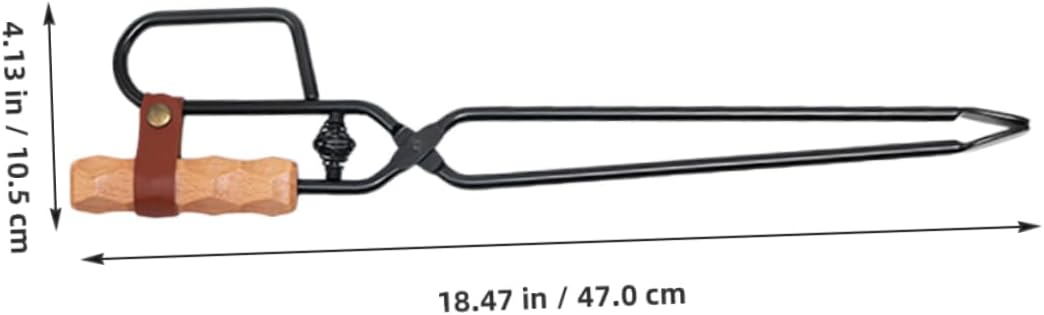 ibasenice Campfire Tong Outdoor Fireplace Tool Heavy-duty Grabber for Bbq Camping and Picnics and Construction for Safe Firewood Handling