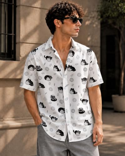 Image of 99TIMORO Horror Movie Men's Halloween Button Down Shirts Short Sleeve Top
