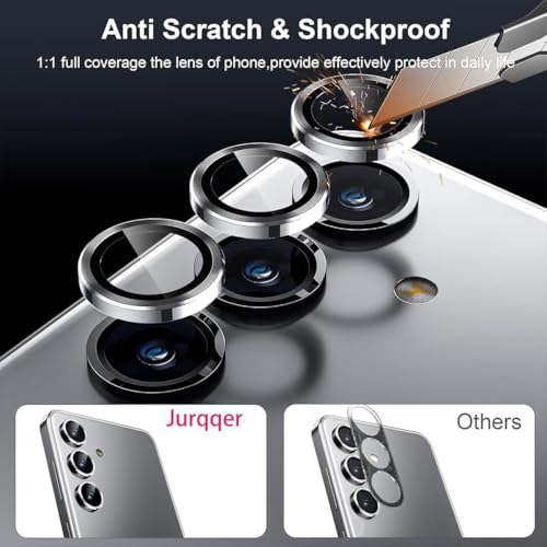 Image of ZARALA Camera Lens Frame Glass Compatible with Samsung Galaxy S25 FE 5GTempered Glass Aluminum Alloy Frame Individual Camera Lens Protector Cover (S25 FE 5G, Silver)