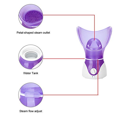 Gesichtsdampfer, weiche praktische Nebelsprüher 18 Minuten Sprühzeit ABS ± 45 ℃ (lila)
