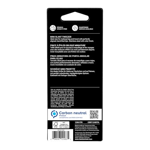 Tweezerman 1248-FPT Mini Slant Tweezer - Tweezers For Eyebrows, Travel Tweezers For Eyebrows, Facial Hair thumb #9