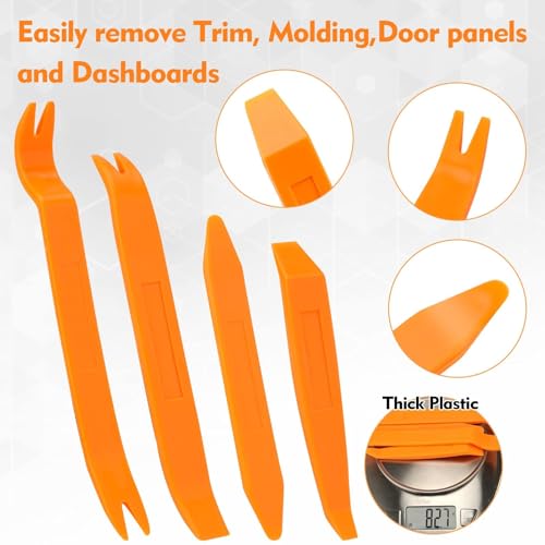image for KLTECH 4Pcs Auto Door Clip Panel Trim Removal Tool Kits Thick Plastic 
