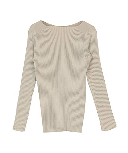 [ティティベイト] ボートネック リブニット トップス AXXP2814 レディース