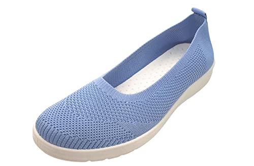 Dr Keller Laura - Zapatillas deportivas de punto sin cordones para mujer, color azul, Blue, 37 EU Cover
