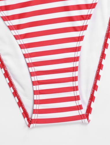 Image of ZAFUL Women's V Neck Textured Knot Tie Ruffle Trim Tankini Swimsuits