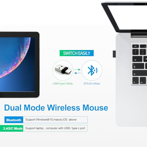 KLO Rechargeable Bluetooth 5.2/3.0/Type-C/USB-2.4G Mouse K8 の商品画像 2