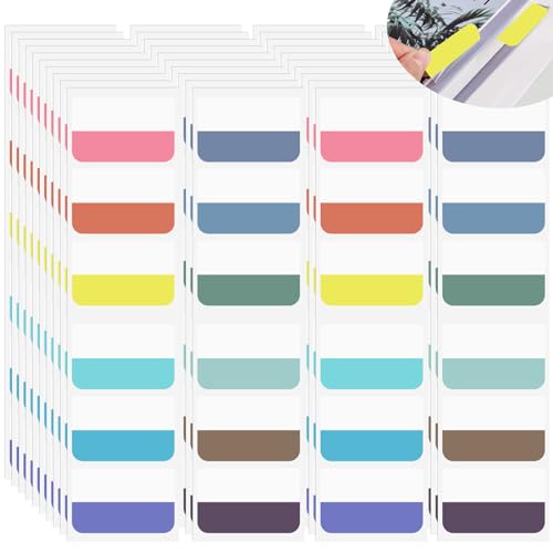 Pestañas adhesivas grandes de 12 colores para marcadores de página y cuadernos