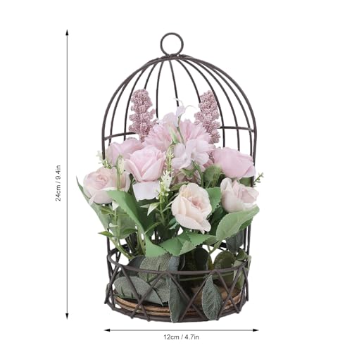 Cage à oiseaux décorative Zerodis en métal violet pour centre de table de mariage