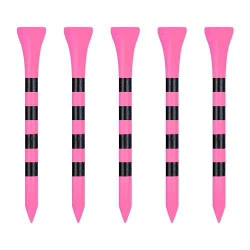 Zivisk Golf Tees Madera,Tees de Golf 70mm Paquete de 100 Tees de Madera bambú (Rosa)