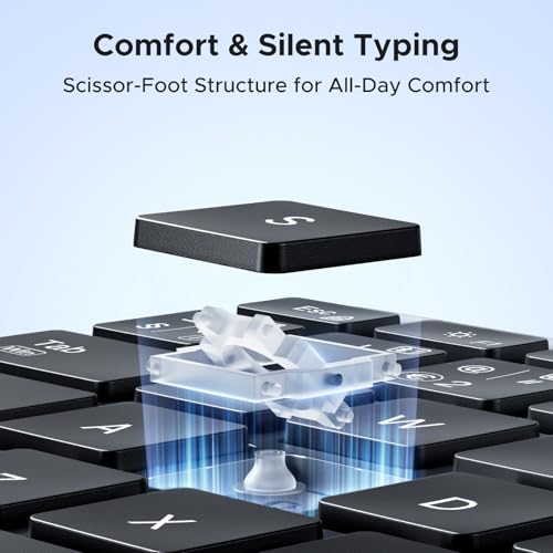 UGREEN Wireless Keyboard, Bluetooth Keyboard with UK Layout, Mini and Rechargeable Ergonomic Keyboard, BT5.4 &2.4GHz Dual Modes, Connect 3 Devices, for ipad/PC/Tablet, Windows/macOS/Android/Linux,etc. - Image 4