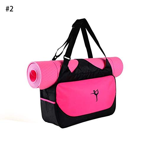 Nulala - Bolsa impermeable para esterilla de yoga, fitness, mochila, bandolera ajustable, soporte para esterilla de yoga, bolsa de yoga (solo bolsa), color Rose red, tamaño 2