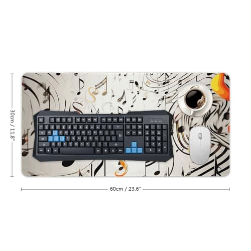 Mouse Pad grande con estampado notas musicales y base antideslizante miniatura 2