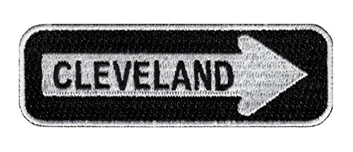 One Way Sign Cleveland Ohio Embroidered Patch Iron-On Highway Road Biker