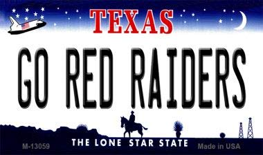 SMART BLONDE Go Red Raiders Novelty Metal Magnet M-13059