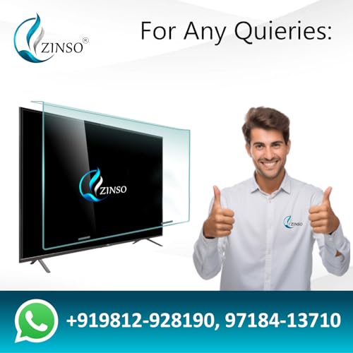 ZINSO® 46 inch 3mm Acrylic TV Screen Guard | 9H Hardness | Scratch & Splash Resistant | ISO Certified Protection with Ultra HD Clarity