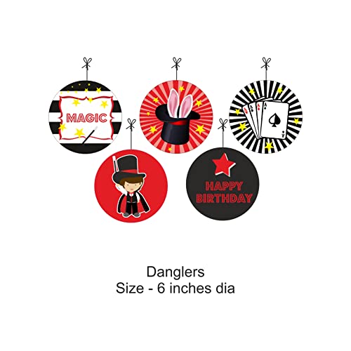 Image of PRETTY UR PARTY Magic Party decorations Kit - 80 pcs includes Bunting, balloons, thank you, centerpiece, danglers, Magic Party Supplies, Magic Birthday Party Decor, Banner for Girls Boys Kids