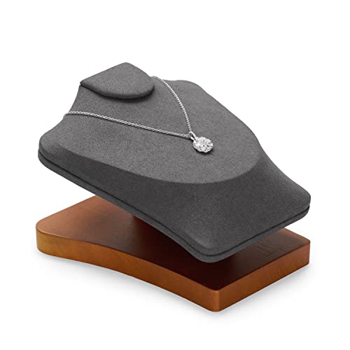 Oirlv ネックレストルソー ネックレスタンド 木製 高級 おしゃれ ペンダント ネックレス ディスプレイ 収納 撮影用 SM08102 (ダークグレー)