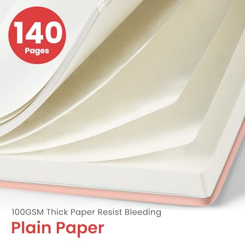 Image of Taja Blank Spiral Journal Notebook for Women & Men, 140 Pages, Sketch Book, Plain Notebook for Drawing & Sketching, Journals for Creative Writing, A5(5.7 inch x 7.9 inch) - Pink