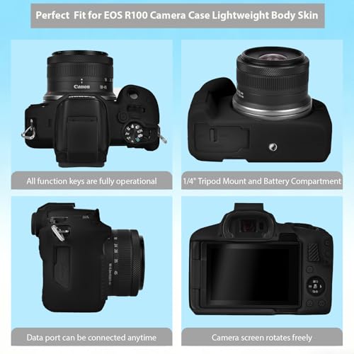 Funda Silicona para Cámara Canon EOS R100 Negra miniatura 5