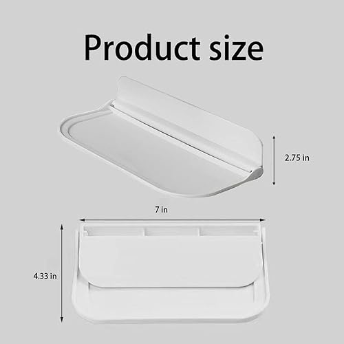 Miniatura 2 de Estante plegable para baño, 2 piezas, para baño, toalla de pared, herramienta práctica, sin perforaciones, para dormitorio, mesita de noche, soporte