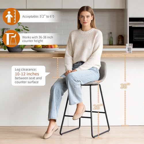 Image of Counter Height Bar Stools Set of 4 with Durable Stable Legs
