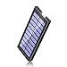 Produktbild PSOOO Power Bank 10000 mAh Solar Ladegerät USB C Externer Akku 2 USB-Ports Solar Powerbank Outdoor mit Licht Taschenlampe Handy Akkupack für Huawei, iPhone, Tablet und Kopfhörer (Black)