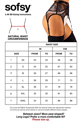 Sofsy Black Garter Belt For Women Thigh High Stockings | Lace Garter Belts For Thigh Highs (Stockings Not Included!) - L #TOP5