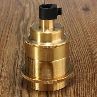 Ubersweet E27/E26 Base Vintage Thread Lamp Bulb Pendant Light Holder Socket Fixture-black