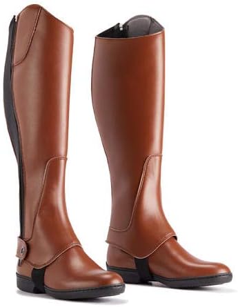 Unisex Soft Leather Leg Protector Horse Chaps Half Chaps Zip-Up Pair Child-Adult Size in Variation, Image, Description, C27