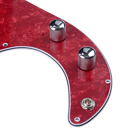 KESHUO PB P Bass Préwired Pick Guard Chargé avec Ramassage pour 4 Cordes P Bass Black Crimson Perle Pickguard pré-câblé… - Les Beatles, Paul McCartney, John Lennon, RIngo Starr, George Harrison KESHUO PB P Bass Préwired Pick Guard Chargé avec Ramassage pour 4 Cordes P Bass Black Crimson Perle Pickguard pré-câblé… – Image 4