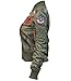 TOP GUN Official Miss MA-1 Bomber Jacket with Patches (Olive, S)