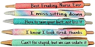 JSNKJLMN Swear Word Daily Ballpoint Pen Set, Funny Dirty Cuss Word Pens, Motivational Complaining Quotes Gel Pens Funny Office Stationery Coworker Gifts