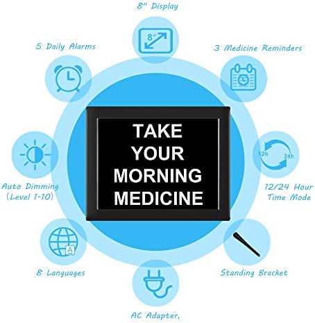 [8 Alarm Options] Extra Large Day Date Month Clocks 3 Medication Reminders Digital Calendar Day Dementia Clock for Seniors Elderly Vision Impaired Memory Loss Clock