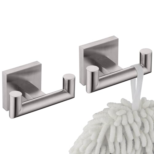 KOKOSIRI Robe Hook Bathroom Double Towel Coat Hooks for Bath
